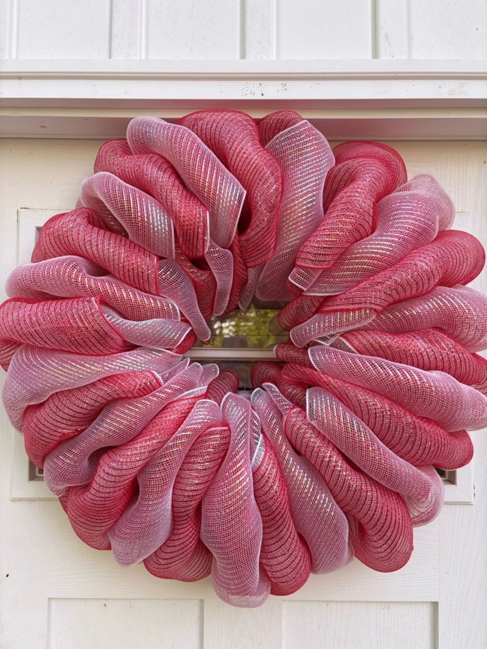 Pink Decorative Mesh Holiday Wreath